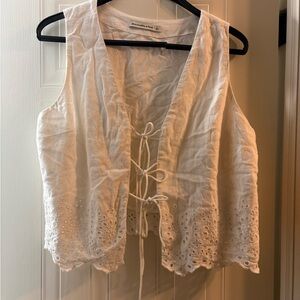 Abercrombie & Fitch White Lace-Up Blouse